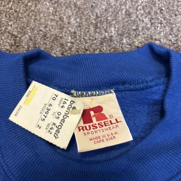 Russell Athletic Sweater Mens XL 80s Vintage Deadstock Made USA Blue Sweatshirt - Picture 8 of 11